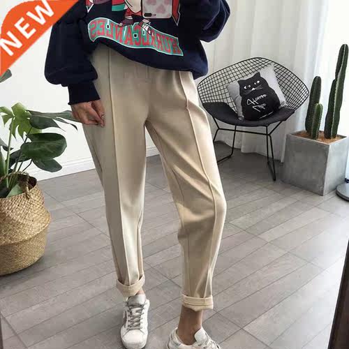2022 Winter Thicken Pencil Pants Women Warm Wool Loose High