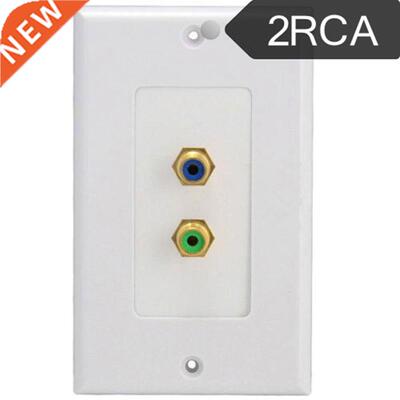 2 RCA Phono Solder Female Premium AV Wall Outlet Dual Audio