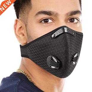 Black Sport Face Masks For Men Filter Inside Adjustable Nose