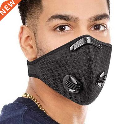 Black Sport Face Masks For Men Filter Inside Adjustable Nose
