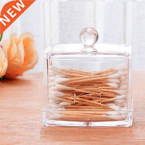 2 Pieces Square Q-tips Cotton Swabs Holder Cotton Swabs