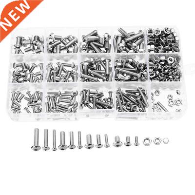 MXSH3 440Pcs M3/M4/M5 Button Head Hex Socket Cap Screws Bolt
