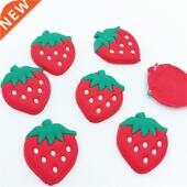 Soft glue Flat 40Pcs back Resin lot fruit Strawberry