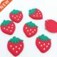 Soft glue Flat 40Pcs back Resin lot fruit Strawberry