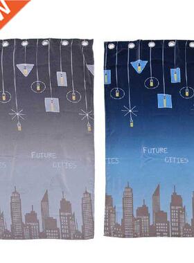 Printing Curtains Cityscape Curtain Easy To Clean for Home