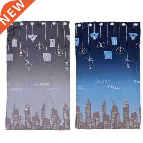Printing Curtains Cityscape Curtain Easy To Clean for Home