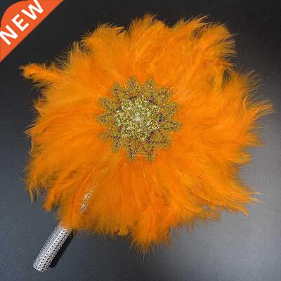African Custom Feather Hand Fan Black Turkey Handmade Fan fo
