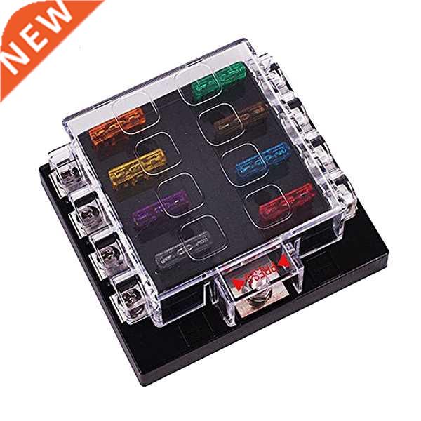 8 Way Circuit Automotive Blade Fuse Box Block Holder Car Boa