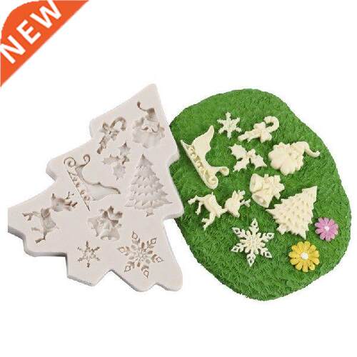 Christmas Sleigh Elk Snowflake Pattern Silicone Mold
