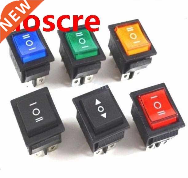 Rectangular Latching Rocker Switch 3 Position 6 Pins Black R