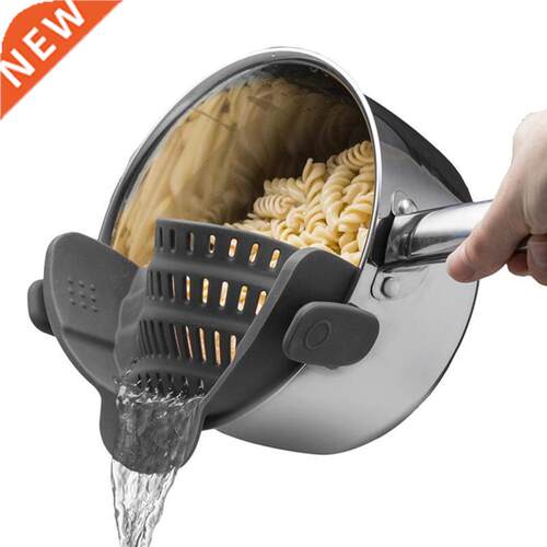 Silicone Kitchen Strainer Clip Pan Drain Rack Bowl Funnel Ri