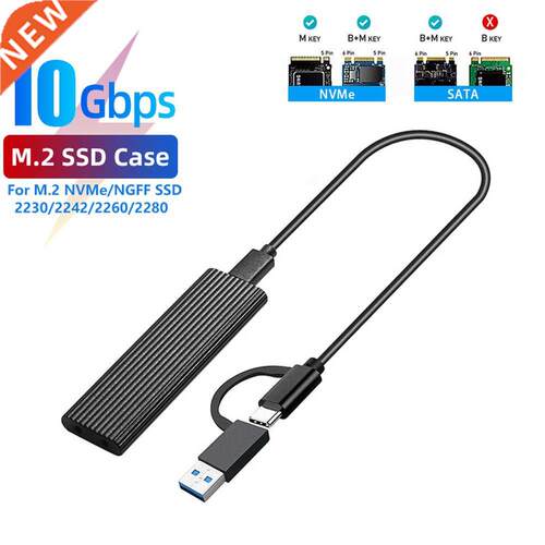M.2 NVMe SSD Enclosure, 10Gbps Dual Protocol M2 NVMe Case, M
