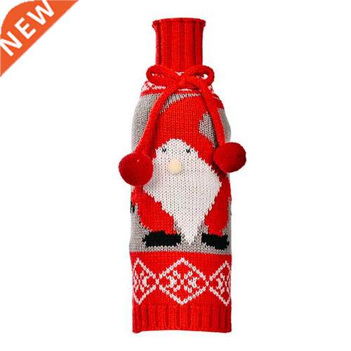 Cute Christmas Sweater Wine Bottle Cover, Reusable Wine Bott
