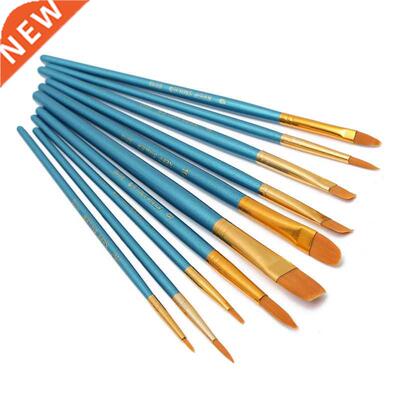 10pcs New Nylon Wooden Handle Paint Brush Set 适用于 Kids Wa