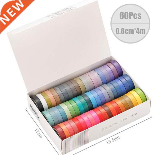 60 Pcs/Set Basic Solid Color Washi Tape Rainbow ing Tape Dec