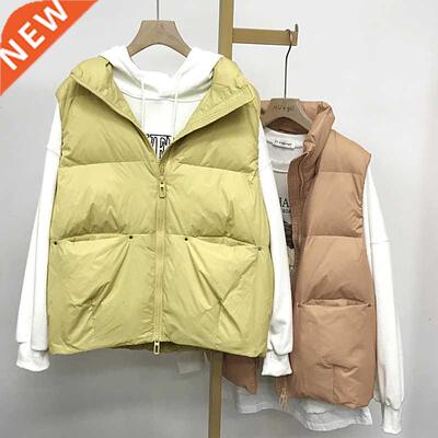 2021 New Autumn Winter Women Ultra Light Down Vest White Duc