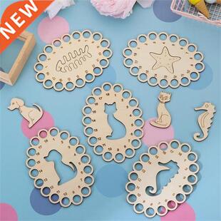 1Pc Natural Wood Embroidery Floss Organizer Cartoon Cross