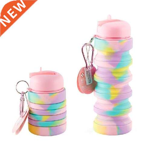 Straw Water Bottle Foldable Soft Flask Sport Drinking Water
