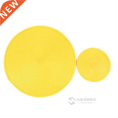 1pc Round Woven Placemats PP Waterproof Dining Table Mat Non