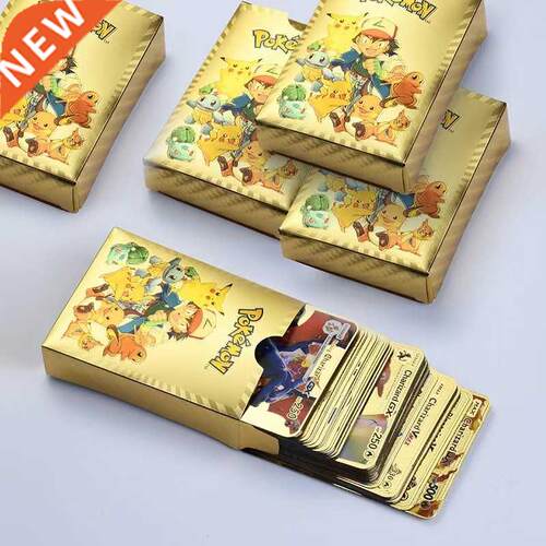 27-54pcs/set Pokemon Cards Metal Gold Vmax GX Energy Card Ch