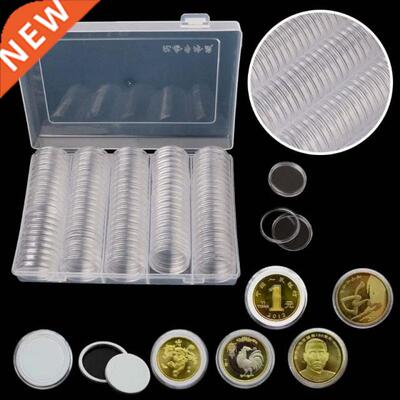 100Pcs Clear Round 30mm Direct Fit Airtight Coin Capsules Ho
