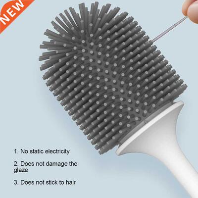 RecabLeght Wall Mount Silicone Toilet Brush Black Plastic