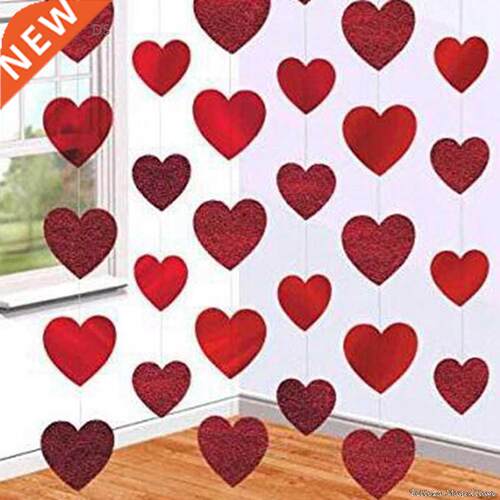 Red Hearts Hanging String Garland DIY Valentine's Day Garla