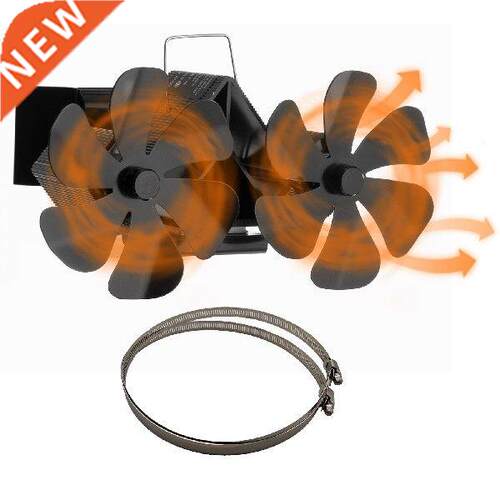 Wall-Mounted Heat Powered Stove Fan Automatic Pipe Mounted