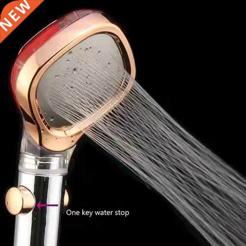 ABS Square Turbocharge Shower Head Handheld One-button Water