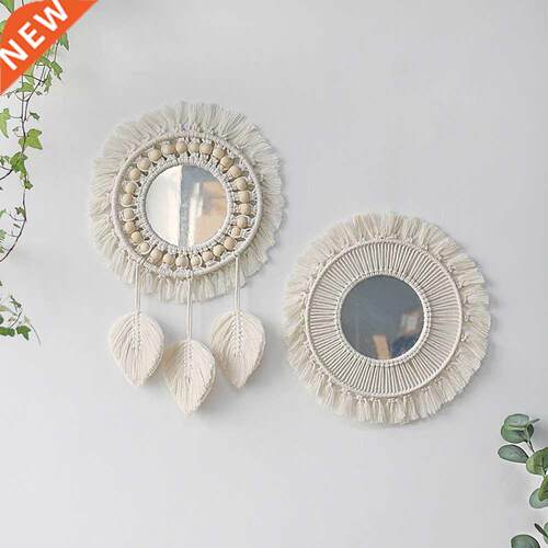 Hand Woven Tapestry Aesthetic Mirror Decorative Boho Home De