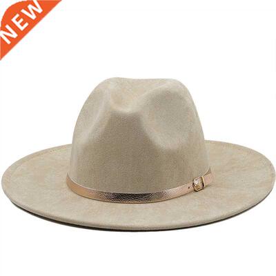 Simple 7cm Wide Brim Church Derby Top Hat Panama Solid Felt