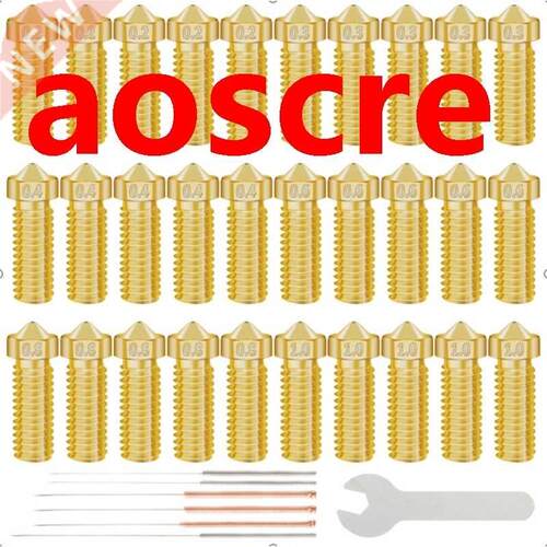 30Pcs 3D Printer Brass Nozzles,0.2Mm,0.3Mm,0.4Mm,0.6Mm,0.8Mm