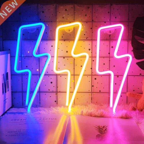 LED Home Neon Lightning Shaped Sign Neon Fulmination Light U