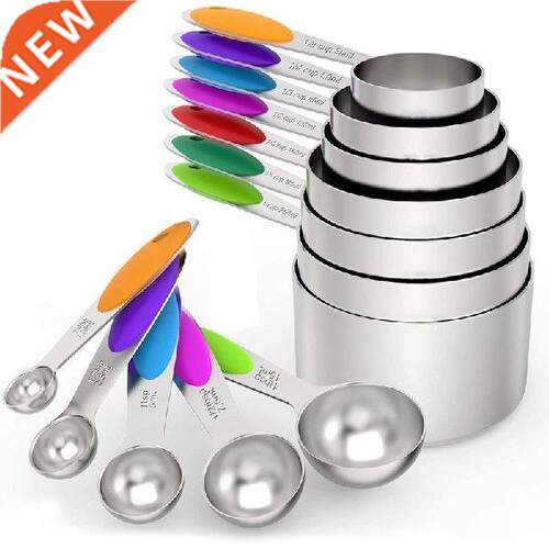 New Measuring Cups And Spoons Set,Stainless Steel Measuring