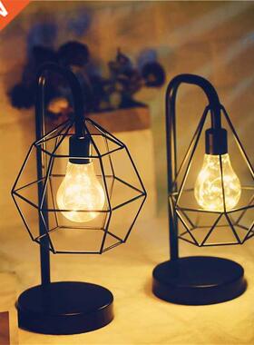 Iron Table Lamp Battery Powered Bedside LED Night Light Livi