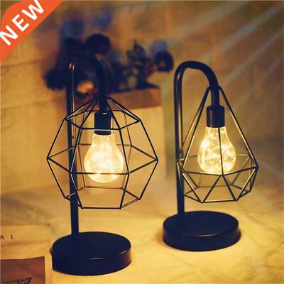 Iron Table Lamp Battery Powered Bedside LED Night Light Livi