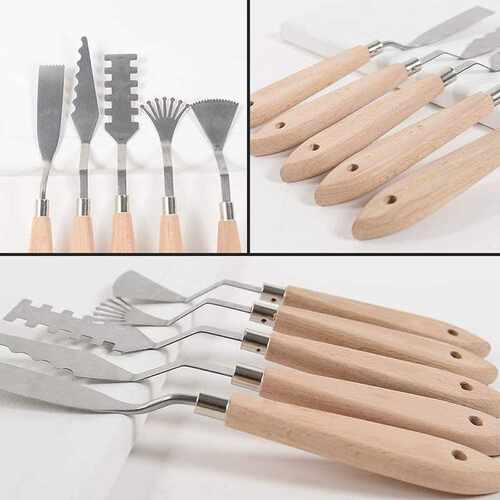 10Pcs Stainless Steel Spatula Palette Knife Painting Tools M