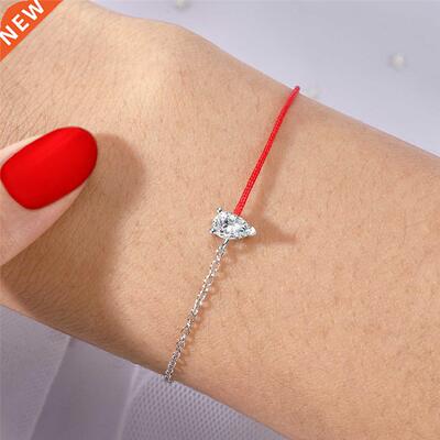 Moonmory 925 Sterling Silver CZ Big Crystal Redline Silver B