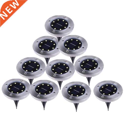 10Pcs Solar Powered Ground Light 8 Led Outdoor Garden