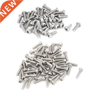 120 Pcs 304 Stainless Steel Phillips Round Head Screws Bolt