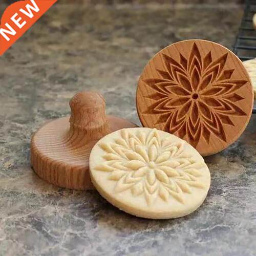 Wooden Provance Cookie Cutter Mold Press 3D Cake Embossing