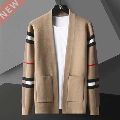 England Style Pocket Men Cardigan Fashion rand Autumn Winte