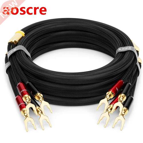 Pair Choseal LB5108 6N OCC Pure copper Audio Speaker Cable F