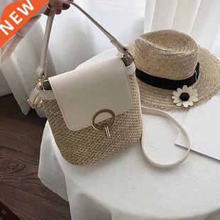 Small Straw Bucket Bags For Women 2021 Summer Crossbody Bags