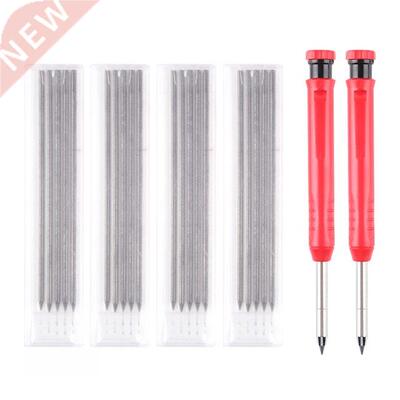 2Pcs Carpenter Pencil Set With 24 Refills Leads uilt-in Sha