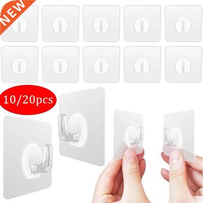 10/20pcs Self Adhesive Hooks Strong Sticky Heavy Duty Wall S