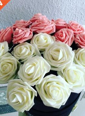 10/20/30Pcs 8cm Artificial PE Foam Rose Flowers Bridal Bouqu