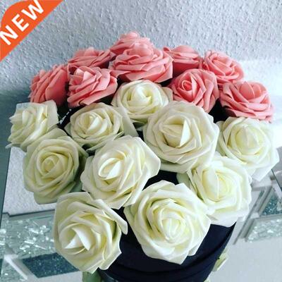10/20/30Pcs 8cm Artificial PE Foam Rose Flowers Bridal Bouqu
