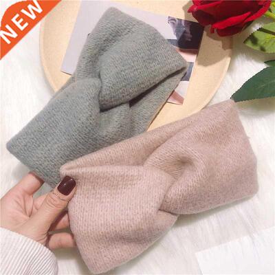 2021 Woolen Cross Cross Top Knot Elastic Hair Bands for Wome