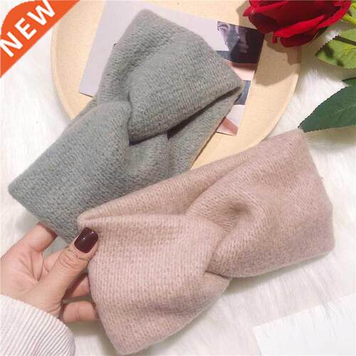 2021 Woolen Cross Cross Top Knot Elastic Hair Bands for Wome